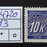 Los H4720: Böhmen & Mähren Porto Mi. 13 * *