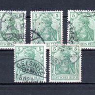 DR / Nr. 70b gestempelt / 5 Stück