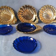 4 Muschelschale mit Einsatz ca 11 cm Ø blau Muschelschale ca. 15,5 x 13 cm NEU