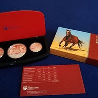 Lunar Set 3 Coin Set Lunar Pferd Proof PP Lunar 2014