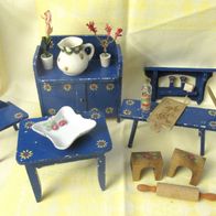 Puppenhaus Zubehör / Möbel * alte Bauernküche mit Zubehör