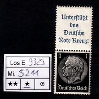 Los B9329: Deutsches Reich Mi. S 211 *