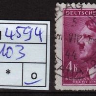 Los H4594: Böhmen & Mähren Mi. 103, gest