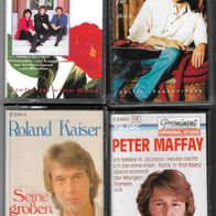 4 Musikkasetten - Schlager , MC Cassetten , Flippers, Maffay, W. Petry , R. Kaiser