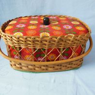 Nähkorb Wollekorb Nähkästchen Maße ca. 30 x 23 14,5 cm Retro