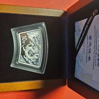 1oz Silber PP - Jahr des Drachen 2012 - fan-shaped + Etui