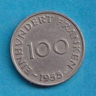 Saarland 1955 100 Franken