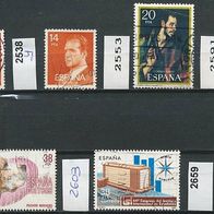 Spanien Mi. Nr. 2538 x + 2538 y + 2553 + 2591 + 2597 + 2603 + 2659 o <
