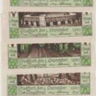 Staßfurt-Notgeld Bergbau 6 x 25, 3 x 50 Pfennig vom1.9.1921, 9 Scheine
