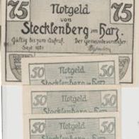 Stecklenbeg-Notgeld 5x50, 4x75 Pfennig vom September 1921 9Scheine