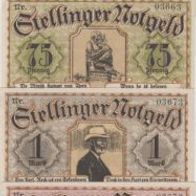 Stellingen-Langenfelde-Notgeld,50,75 Pfennig und1,2 Mark vom1.10.1920,4 Scheine