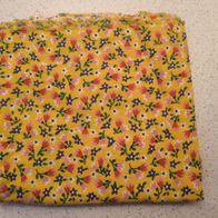 gelb geblümter Stoff Blumen Baumwolle ca. 80 x 120 cm