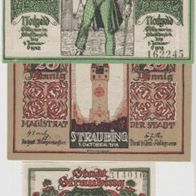 Straubing-Notgeld 10,25Pf.v.1.10.1918 bis1.1.1922.50 Pf.v. Jan.1919, normales Papier