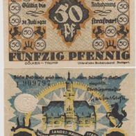 Stuttgart-Notgeld 50 Pfennig bis 31.7.1921. Kz. I,1 Schein