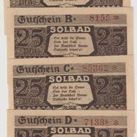 Suderode-Bad-Notgeld 4x25 Pfennig vom 13.5.1921.4 Scheine