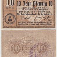 Sulza-Bad-Notgeld 10 Pfennige vom 21.10.1918 mit Stempel