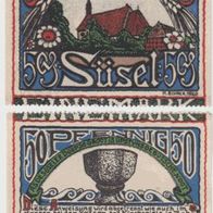 Süsel-Notgeld 50,50 Pfennig vom 4.11.1920, geteilte 1 Mark,