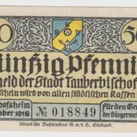 Taubenbischhofsheim-Notgeld 50 Pfennig vom 19.10.1918 bis 1.2.1919