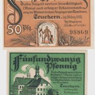 Teuchern-Notgeld 5,25 Pfennig vom März 1921, 2 Scheine