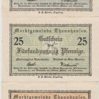 Thannhausen-Notgeld 10,25,50 Pfennig Wasserzeichen eiserne Kreuze,3Scheine