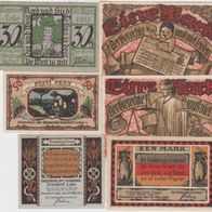 Tonndorf-Notgeld-Konvolut 20,30,50 Pfennig und 1,1 Mark von 1921,6 Scheine