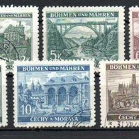 Böhmen und Mähren,1940, Mi.-Nr. 55 - 61, Gestempelt