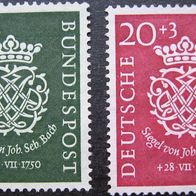 2 Briefmarken / Satz - BRD - 1950 - MiNr. 121 + 122 - ungebraucht o. Gummi