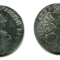Brandenburg-Preußen Silber 18 Gröscher 1753 E Friedrich II. (1740-1786)