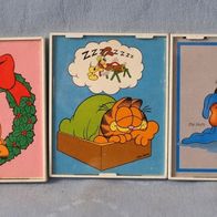 3 Bilder Garfield Maße ca. 8,3 x 6,8 cm