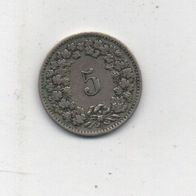 Münze Schweiz 5 Rappen 1909