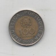 Münze. Portugal. 100 Escudos 1990