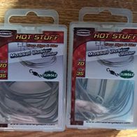 Neu! 6 Karpfen Vorfach Leadcore Hot Stuff Mussel Buster Mud T: 35Lbs 70cm Boilie