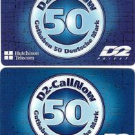 2 Prepaid - Telefonkarten Hutchinson D2 , leer