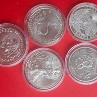 5 x 1oz Silber - verschiedene Münzen