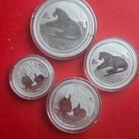 Set 4,5oz Silber 999 - Lunar II Hase und Tiger