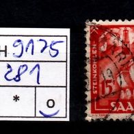 Los H9175: Saarland Mi. 281, gest