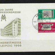 DDR 1966, MiNr: 1204 - 1205 auf Leipziger Messebeleg mit Sonderstempel