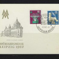 DDR 1967, MiNr: 1254 - 1255 auf Leipziger Messebeleg mit Sonderstempel