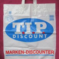Plastik Tüte Einkaufs Tip Discount 44 x 50 cm Trage Tasche Sammler Plastetüte