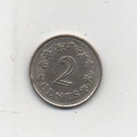 Münze Malta 2 Cent. 1977