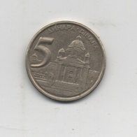 Münze Jugoslawien 5 Dinar 2002
