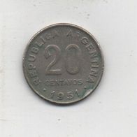 Münze Argentinien 20 Centavos 1951