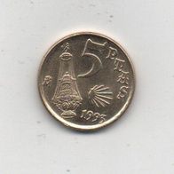 Münze Spanien 5 Peseten 1993