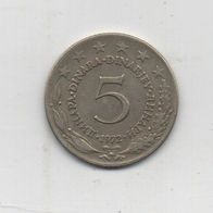Münze. Jugoslawien 5 Dinar. 1972