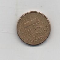 Münze Niederlande 5 Gulden 1988