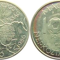 UNGARN 100 Forint 1985 Fußball-WM 1986 in Mexiko "Landkarte Mexiko, Austragungsorte"