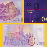 0 Euro Schein Baunatal XENH 2020-1 Anniversary selten Nr 4139