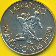UNGARN 100 Forint 1988 Fußball-WM 1990 in Italien "Zwei Spieler"