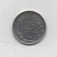 Münze Türkei 25 Kurus 1974