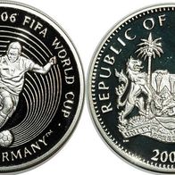 SIERRA LEONE 10 Dollars 2004 Silber Proof/ PP "Fußball WM Deutschland 2006"
